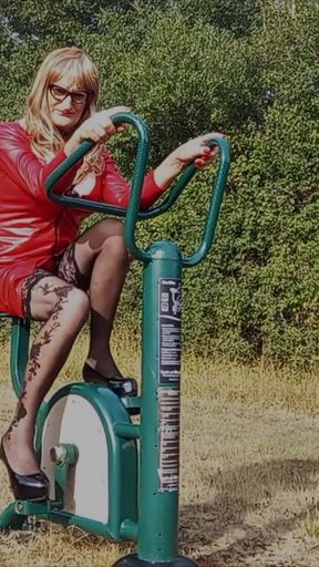 Memorable moment from &quot;Tranny Ass Fucking Gym Equipment in the Park&quot;