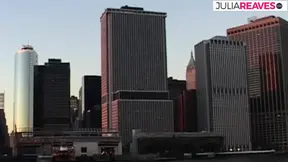 Horny blonde fingers pussy while getting fucked by a monster cock