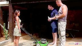 Tiny Thai Chick Seduced To Rough Anal Public Threesome By Tourist