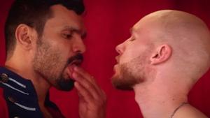 GodsOfMen.com: Blond Jean Franko next to Orson Deane spanking