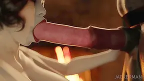 Voluptuous Vixen Seduces Hulking Minotaur in Fiery Dining Room Tryst