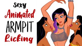 Sexy armpit licking of animated babe hot Armpit Fetish kink