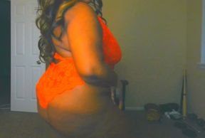 Sexy Curvy BBW in her red Lingerie, Streamate Webcam Model Trina Foxx