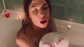 Foamy Bath Tease by Candlelight