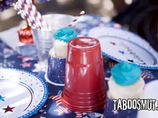 Brunette hair Teen Group-fucked At BBQ Party By Step-Uncle And His Household