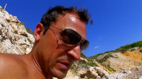 Chunky milf fucked hard on the beach