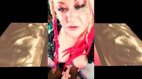 the cute shemale wants to watch you suck on your first bbc and gag on it