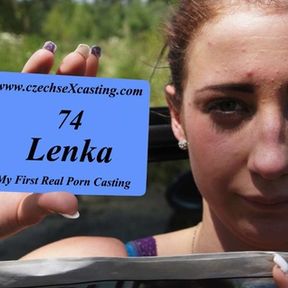 Lenka at her first porn casting