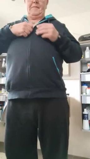 Chubby grandpa having some anal fun