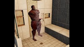 stunningly handsome duane brown jerking in the shower