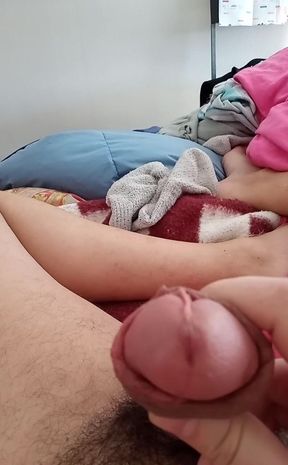 Massive cumshot while jerking off