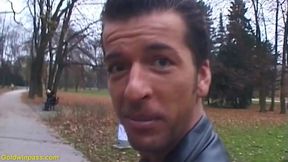 Busty girl picked up for her first DP