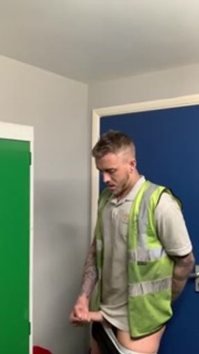 Engineer wanking at work