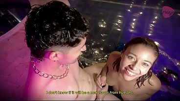 Merman eats his mermaid friend'_s pussy, and then she gets all his cum out.