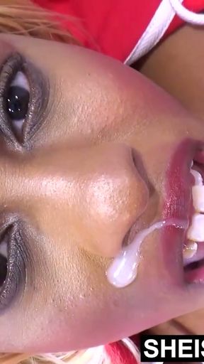 My Rough Gigantic Big Cock Blowjob Cumshot Cum Swallow Compilation By Voluptuous Young Ebony Babe Sheisnovember Licking   Clip 3