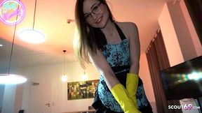 German teen maid seduced and fucked by boss in POV