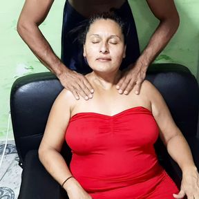 A delicious massage and a tit licking for my mother-in-law