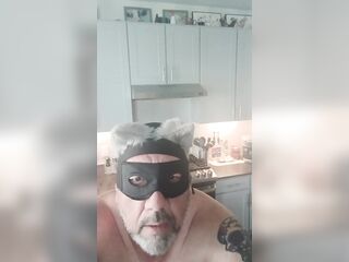 Your Large Dad Steampunk puts in his Fox Tail and bangs his toy throat in Silver Fox Cosplay with Climax and Groaning