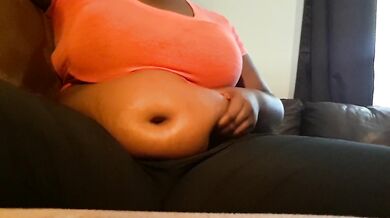 Big Belly Feedee Gainer Stuffed Till Chubby Ebony Teen Moans