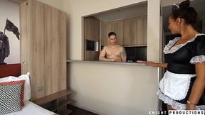 Latina MILF Maid Olivia Del Rio Cleans Room and Gets Assfucked