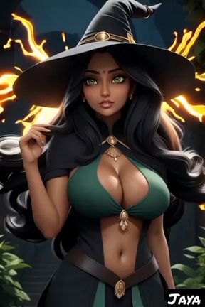 Indian girl Jaya Anjali sorcerer in her castle (Ai model)