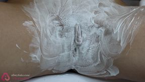 Extreme closeup of hairy tight pussy shaving!