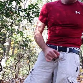 Public Beating Off in the Bushes Again. Intense Jerk and Cum