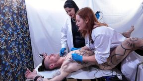 Double Domme Electric Shock For Naked Patient By Inanna Justice and Thalia Hel