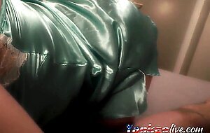 Sexy Satin Slip and Panties Blowjob by a Hot MILF