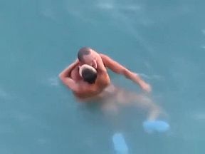 Exhibitionistic couple have awesome hardcore sex on the beach