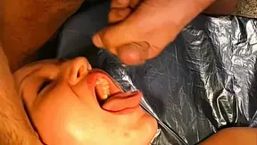 Gangbang with hot mature women swallowing cum