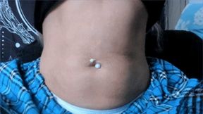 White and Blue Belly Barbell Rings (HD) WMV