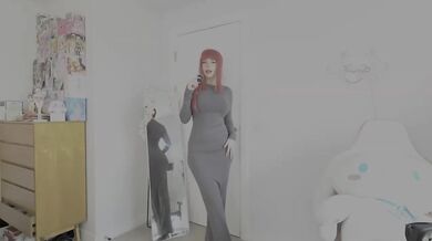 bodycon dress gets wrecked by her egirl lust