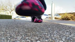 Tanfeets Outside Public Slipper Tease with Natural Nails