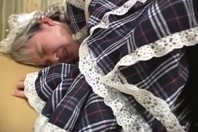 Bound Teen Lovers Take Thick Dildo Deep