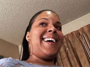 Big booty ebony gets nailed doggystyle and takes cum load