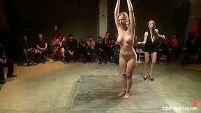 Strung up naked and whipped