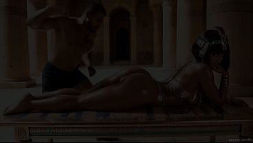 Cleopatra Commands her Slaves to Serve the Queen and Pleasure Her (AI)