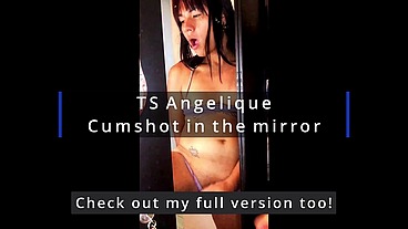 Cumshot on a mirror - short version