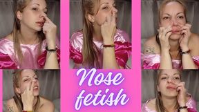 From doll to human who uncovers her nose Nose blowing Nose picking
