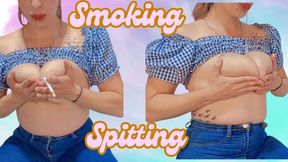 Smoking and stretching my nipples