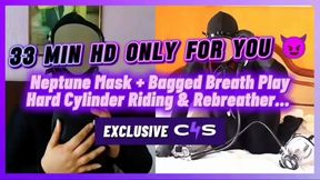 Neptune Rebreather & Cylinder Breath Play: Seductive Balloon Play + Hard Cylinder Riding – 33 Min HD MOV Compilation