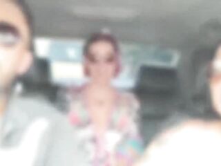 Threesome in the car