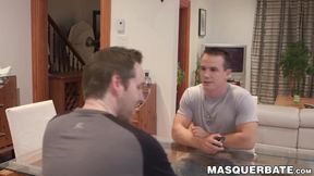 Attractive Ricky puts his large dick to work by fucking his sex toys