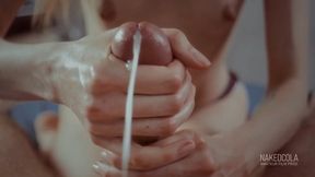 Close up JOI lingam massage for my stepbrother's big cock