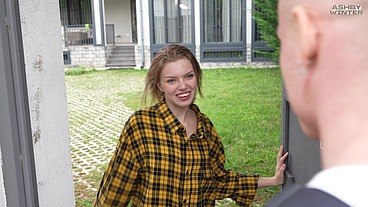 She stayed home alone and went with a young gardener