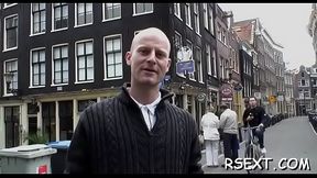 Concupiscent dude gets out and explores amsterdam redlight district