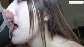 White Gal Temptation. Wicked Tongue Play Ends in Double Creampie Delight.1st