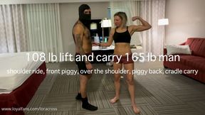 108 lb girl lifts and fingers 165 lb man