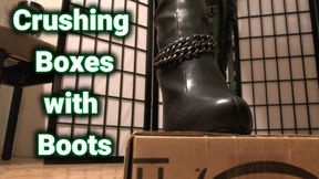 Beautiful Boots Crushing Boxes - Stomping - Crushing - Box Stomping - Leather Boots - Cardboard Box Crushing